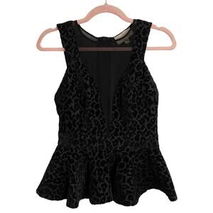 Keepsake The Label Black Leopard Print Peplum Top